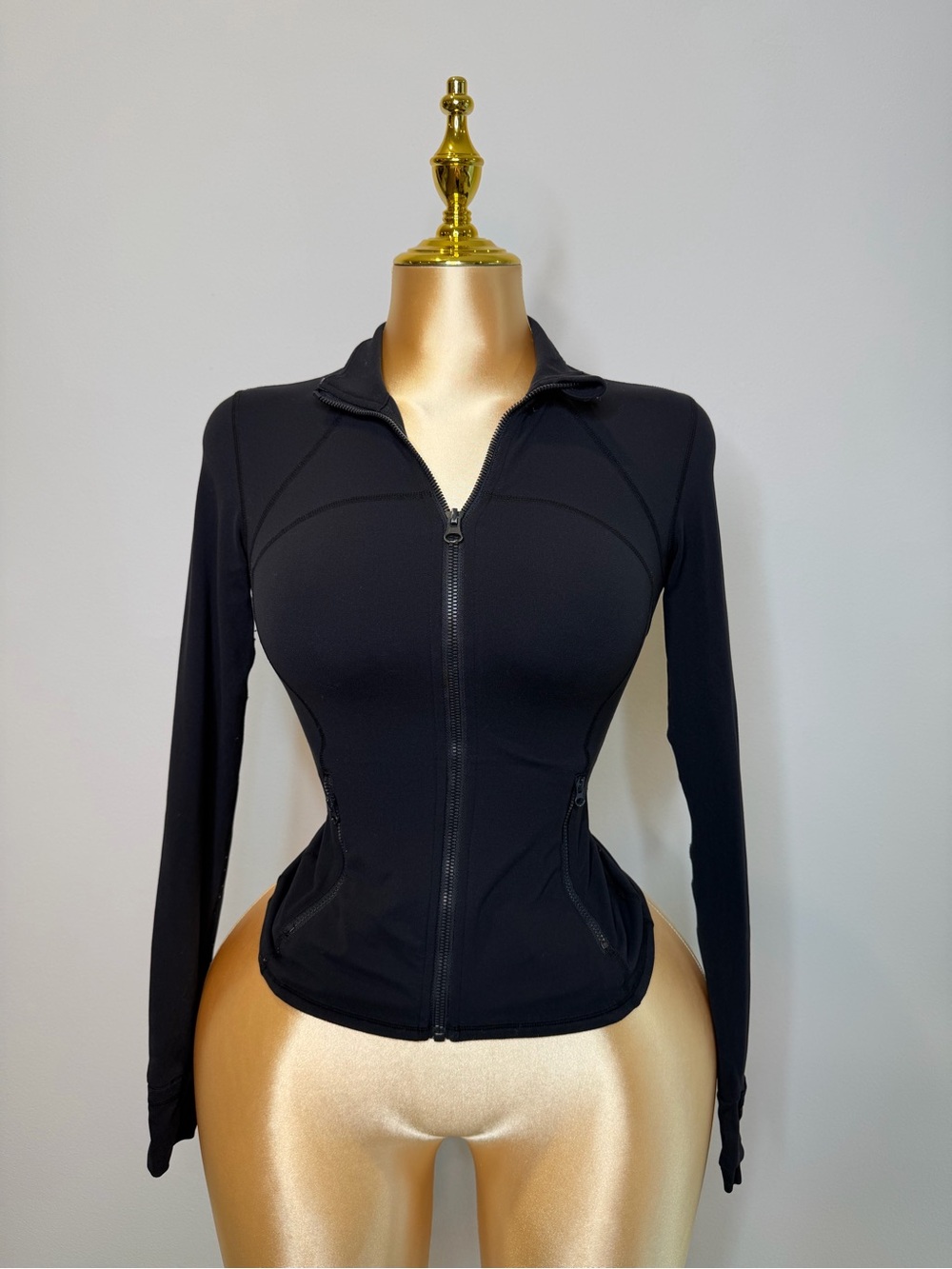 GLOWMODE Black Sculpting Full Zip Workout Jacket